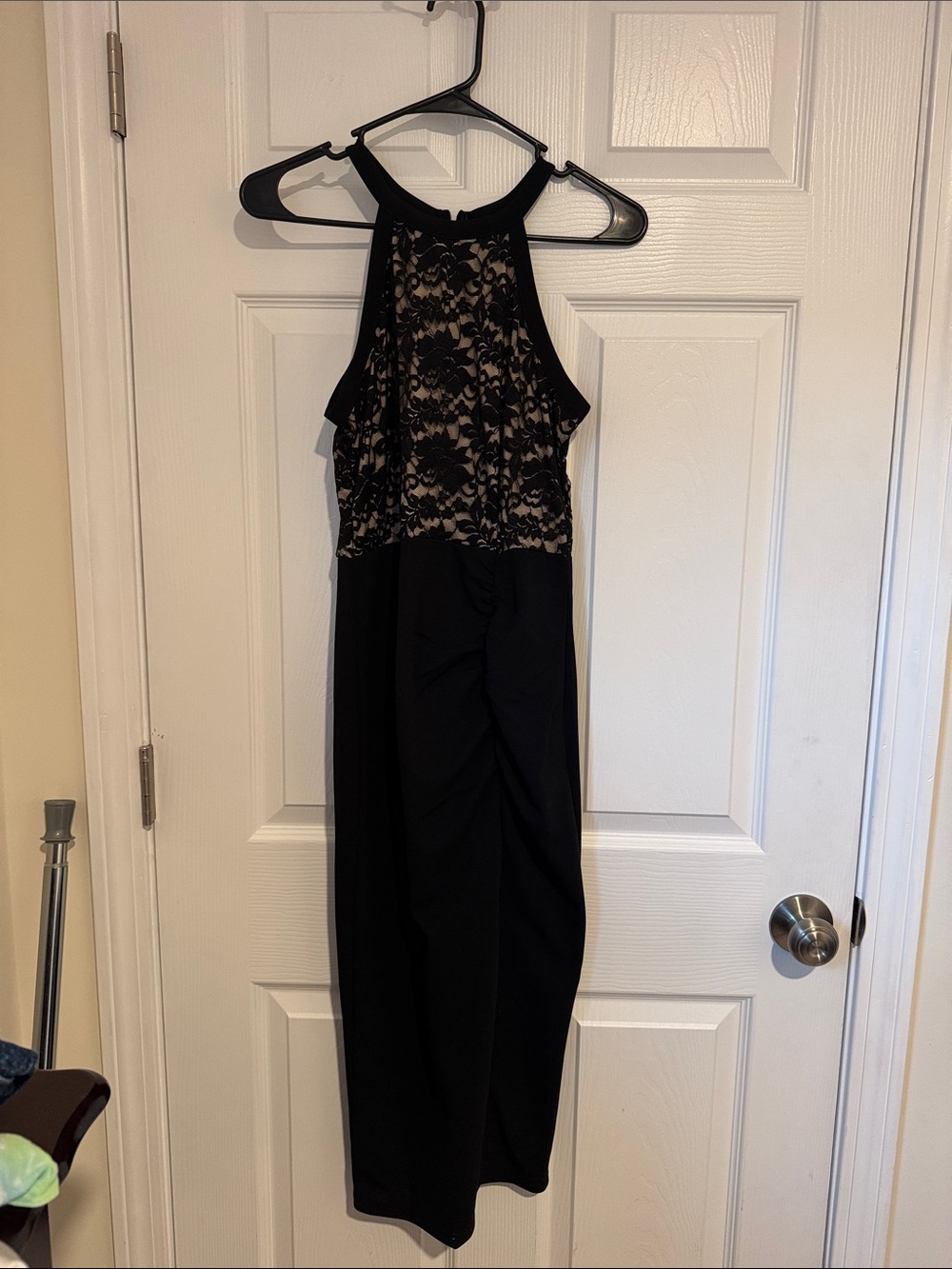SHEIN Black Lace Halter-Neck Jumpsuit